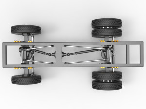 Chassis of Monster Truck with semi truck wheels Scale 1 to 25 3D Print Model