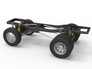 Chassis of Monster Truck with semi truck wheels Scale 1 to 25 3D Print Model