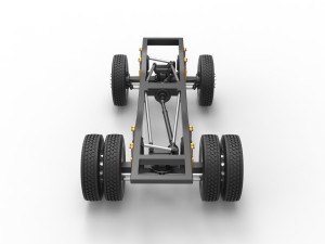 Chassis of Monster Truck with semi truck wheels Scale 1 to 25 3D Print Model