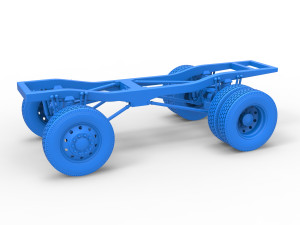 Chassis of Monster Truck with semi truck wheels Scale 1 to 25 3D Print Model