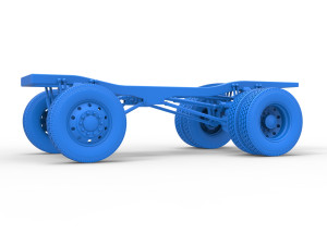 Chassis of Monster Truck with semi truck wheels Scale 1 to 25 3D Print Model