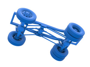 Chassis of Monster Truck with semi truck wheels Scale 1 to 25 3D Print Model