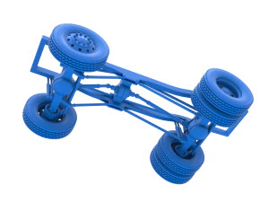 Chassis of Monster Truck with semi truck wheels Scale 1 to 25 3D Print Model