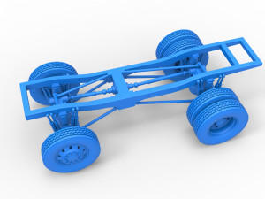 Chassis of Monster Truck with semi truck wheels Scale 1 to 25 3D Print Model