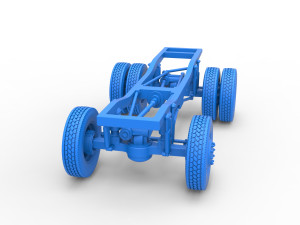 Chassis of Monster Truck with semi truck wheels Scale 1 to 25 3D Print Model
