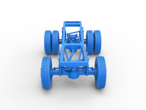 Chassis of Monster Truck with semi truck wheels Scale 1 to 25 3D Print Model