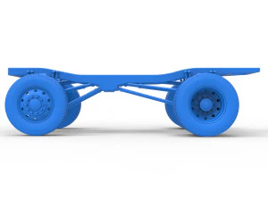 Chassis of Monster Truck with semi truck wheels Scale 1 to 25 3D Print Model