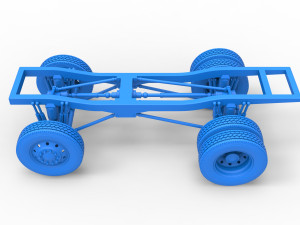 Chassis of Monster Truck with semi truck wheels Scale 1 to 25 3D Print Model