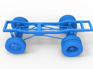 Chassis of Monster Truck with semi truck wheels Scale 1 to 25 3D Print Model
