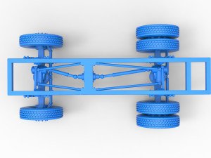 Chassis of Monster Truck with semi truck wheels Scale 1 to 25 3D Print Model