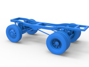 Chassis of Monster Truck with semi truck wheels Scale 1 to 25 3D Print Model