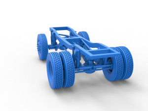 Chassis of Monster Truck with semi truck wheels Scale 1 to 25 3D Print Model