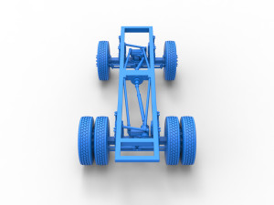 Chassis of Monster Truck with semi truck wheels Scale 1 to 25 3D Print Model