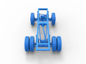 Chassis of Monster Truck with semi truck wheels Scale 1 to 25 3D Print Model