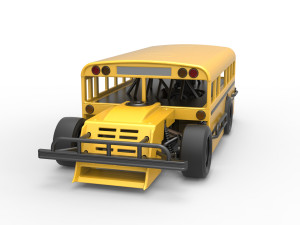 Outlaw Figure 8 Modified stock car as School bus Scale 1 to 25 3D-printmodel