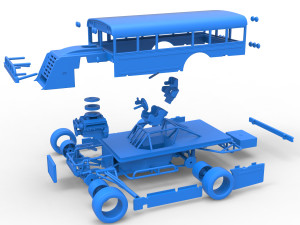 Outlaw Figure 8 Modified stock car as School bus Scale 1 to 25 3D-printmodel
