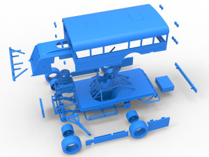 Outlaw Figure 8 Modified stock car as School bus Scale 1 to 25 3D-printmodel