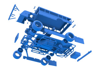 Outlaw Figure 8 Modified stock car as School bus Scale 1 to 25 3D-printmodel