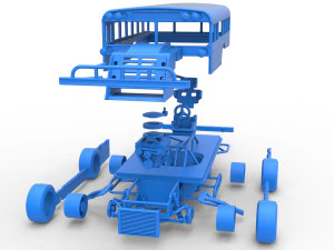 Outlaw Figure 8 Modified stock car as School bus Scale 1 to 25 3D Print Model