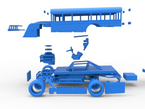 Outlaw Figure 8 Modified stock car as School bus Scale 1 to 25 3D-printmodel
