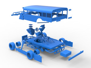 Outlaw Figure 8 Modified stock car as School bus Scale 1 to 25 3D-printmodel