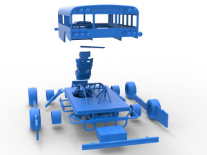 Outlaw Figure 8 Modified stock car as School bus Scale 1 to 25 3D-printmodel