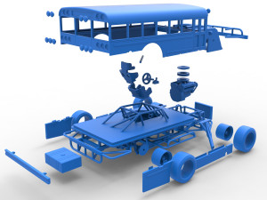 Outlaw Figure 8 Modified stock car as School bus Scale 1 to 25 3D-printmodel