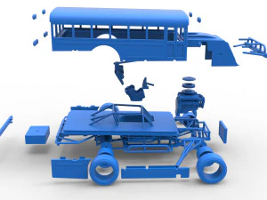 Outlaw Figure 8 Modified stock car as School bus Scale 1 to 25 3D Print Model