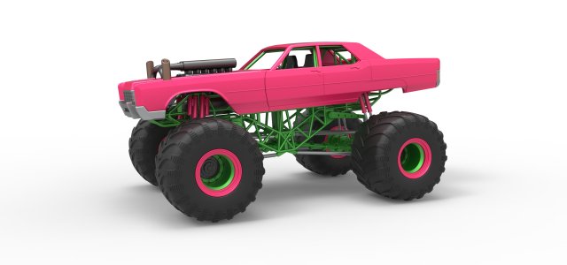 Monster Truck Concept Scale 1 to 25 Modello di stampa 3D .c4d .max .obj .3ds .fbx .stl .blend 