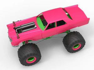 Monster Truck Concept Scale 1 to 25 3D Print Model