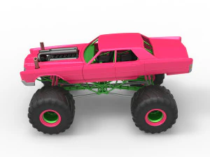 Monster Truck Concept Scale 1 to 25 3D Print Model