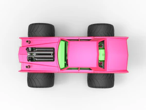 Monster Truck Concept Scale 1 to 25 3D Print Model