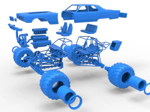 Monster Truck Concept Scale 1 to 25 3D Print Model