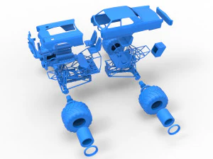 Monster Truck Concept Scale 1 to 25 3D Print Model