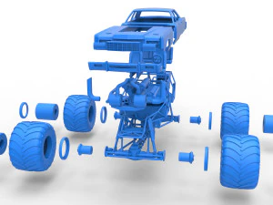 Monster Truck Concept Scale 1 to 25 3D Print Model