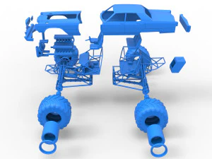 Monster Truck Concept Scale 1 to 25 3D Print Model