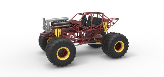 Monster truck base Version 3 Scale 1 to 25 3D Принт Модель .c4d .max .obj .3ds .fbx .stl .blend