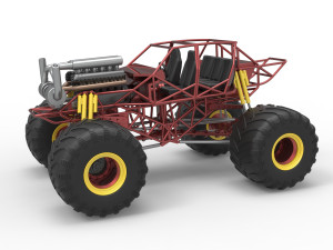 Monster truck base Version 3 Scale 1 to 25 Model Cetak 3D