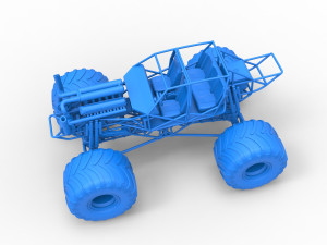 Monster truck base Version 3 Scale 1 to 25 3D Принт Модель