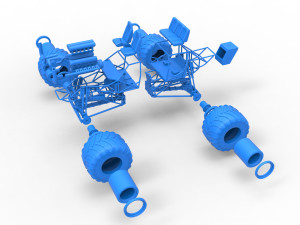 Monster truck base Version 3 Scale 1 to 25 3D Принт Модель