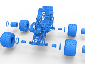 Monster truck base Version 3 Scale 1 to 25 3D Принт Модель