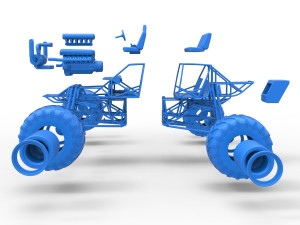 Monster truck base Version 3 Scale 1 to 25 3D Принт Модель