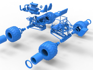 Monster truck base Version 3 Scale 1 to 25 3D Принт Модель