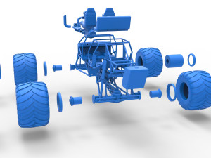 Monster truck base Version 3 Scale 1 to 25 3D Принт Модель