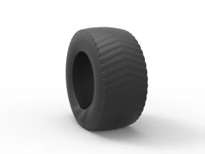 Pulling tractor rear tire while pulling Scale 1 to 25 3D Print Model