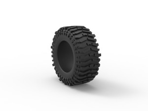 Offroad tire 131 Scale 1 to 25 Model Cetak 3D