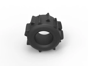 Tire Version 2 of Formula off road Scale 1 to 25 3D Print Model