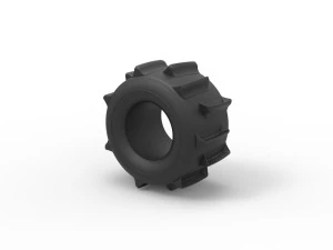 Tire Version 2 of Formula off road Scale 1 to 25 3D Print Model
