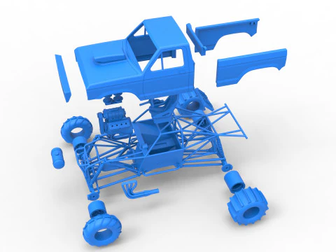 Mud dragster Version 2 Scale 1 to 25 3D Print Model
