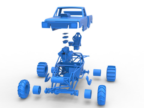 Mud dragster Version 2 Scale 1 to 25 Modèles 3D en vedette